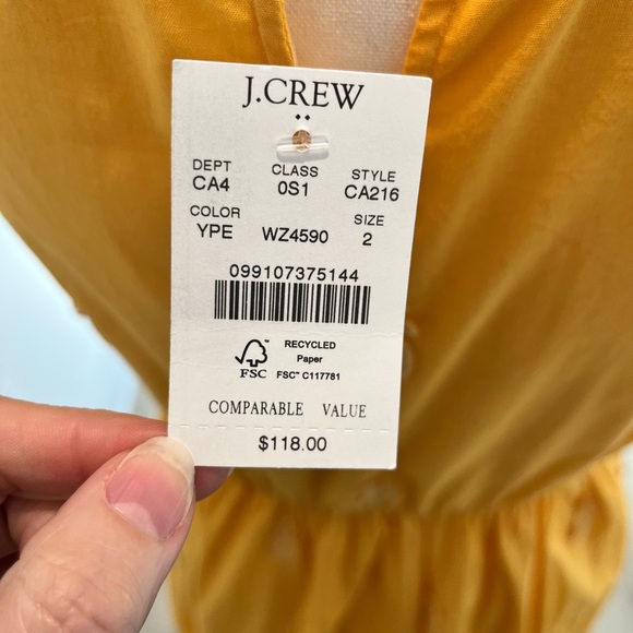 J. Crew Pineapple Mini Dress cotton lined keyhole back size 2 pockets - Picture 12 of 14